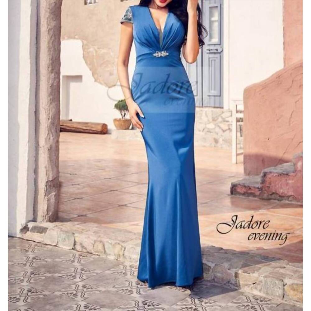 NEW JADORE evening gown in navy